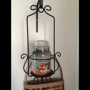 Wrought iron hanging candle holder